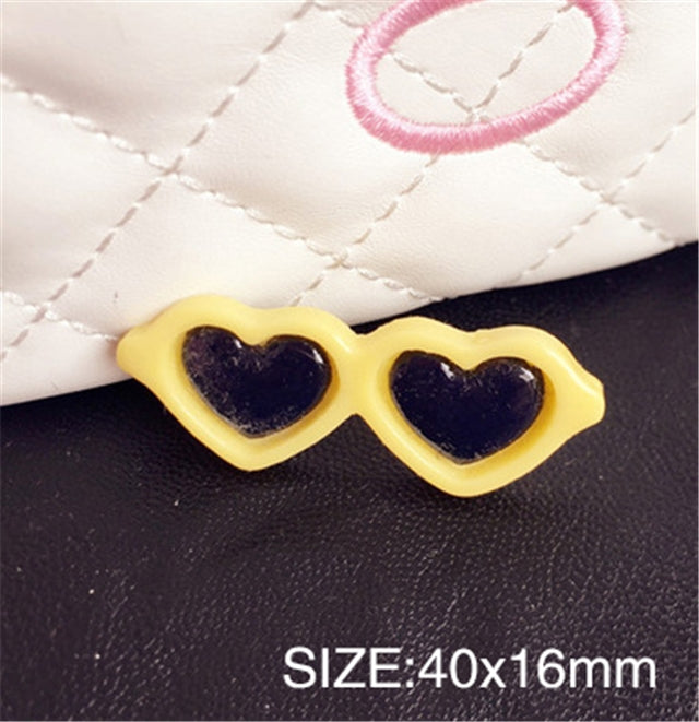 Yellow Heart Sunglasses 3D Resin