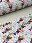 Reindeer Girl Faux Leather Sheet