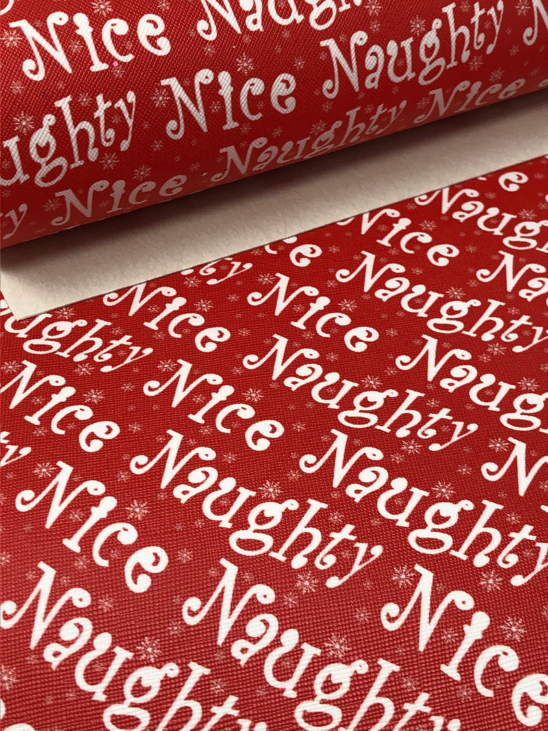 Naughty and Nice Faux Leather Sheet
