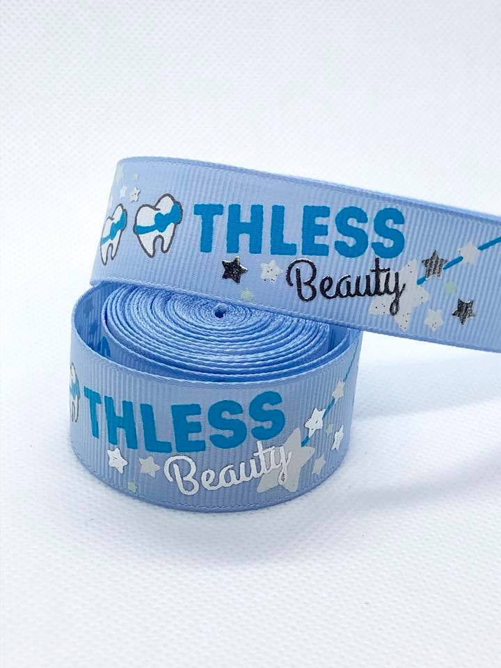 7/8” USDR Toothless Beauty Ribbon - Bluebell