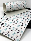 Blue Deer Faux Leather Sheet