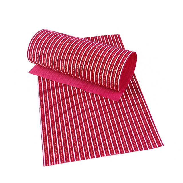 Hot Pink, White and Gold Striped Velvet Sheet