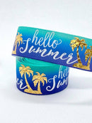 7/8” Hello Summer Ribbon - Tropic/Blue Ombré