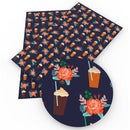 Navy Pumpkin Spice Faux Leather Sheet