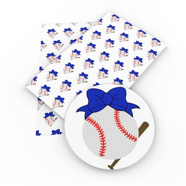 Baseball Bow Faux Leather Sheet