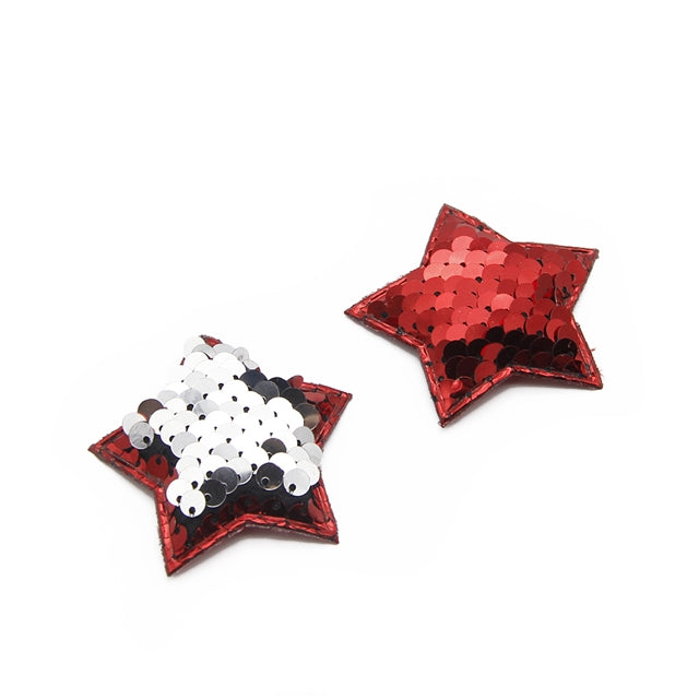 Red Star Mermaid Sequin Applique - Pack of 2