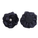 2.4" Singed Edge Pearl and Rhinstone Satin Flower