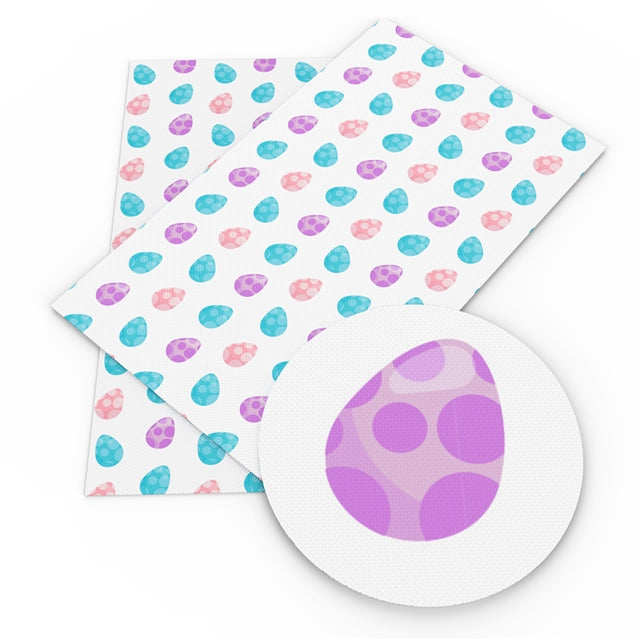 White Easter Eggs Faux Leather Sheet
