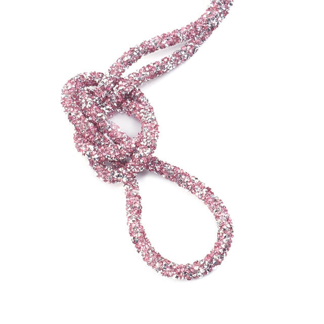 8mm Pink and Silver Rhinestone Rope