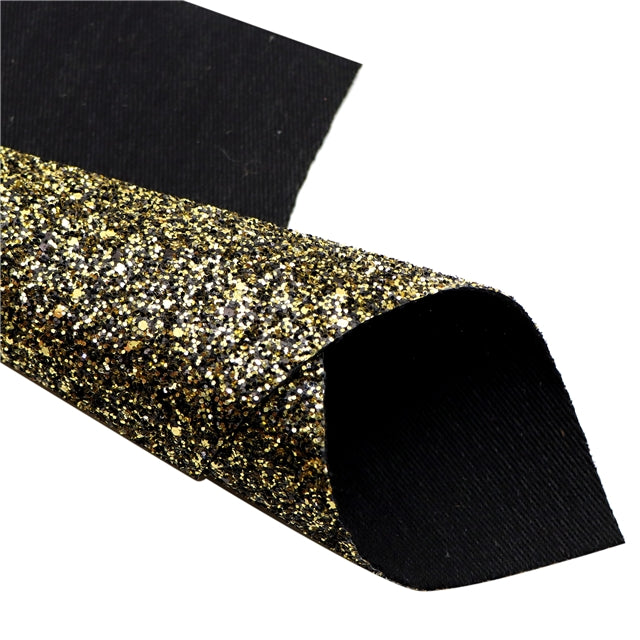 Black and Gold Sparkle Chunky Glitter Roll