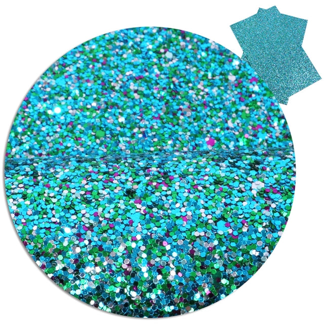 Colorful Turquoise Chunky Glitter Sheet