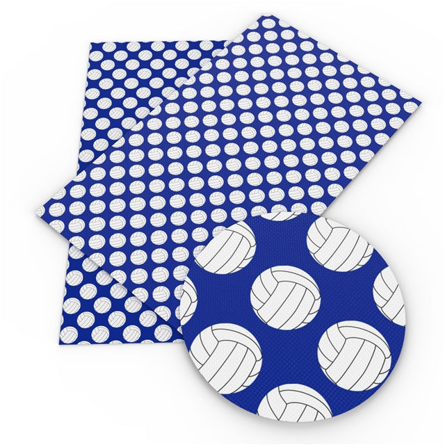 Blue Volleyball Faux Leather Sheet
