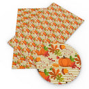 Fall Pumpkin Stripes Faux Leather Sheet