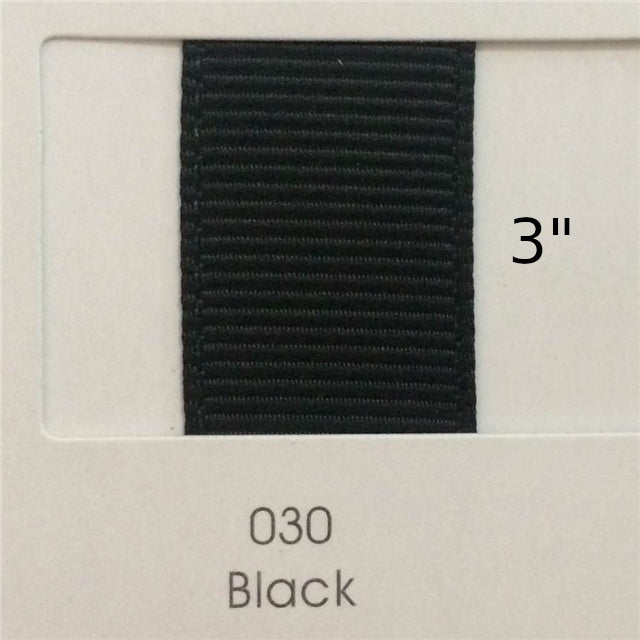 3" Solid Black Ribbon