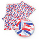 White Brush Strokes Faux Leather Sheet