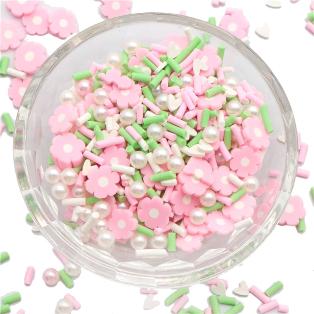 Pink Flower Clay Mix 10g bag