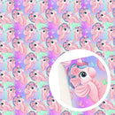 Pink Spring Seahorses Faux Leather Sheet