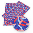 Blue Brush Strokes Faux Leather Sheet