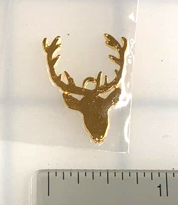 Gold Toned Deer Head Charm