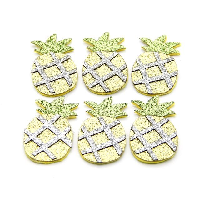 Glitter Pineapple Felt Applique - Pack of 5