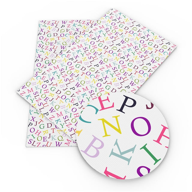Scattered Letters Faux Leather Sheet