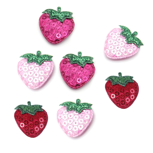 Sequin Strawberry Applique - Pack of 5