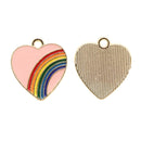 Pink Rainbow Heart Charm