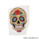 Small Yellow Sugar Skull Iron on Transfer