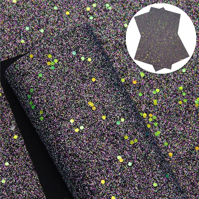 Black Multicolor Fine Glitter Sheet