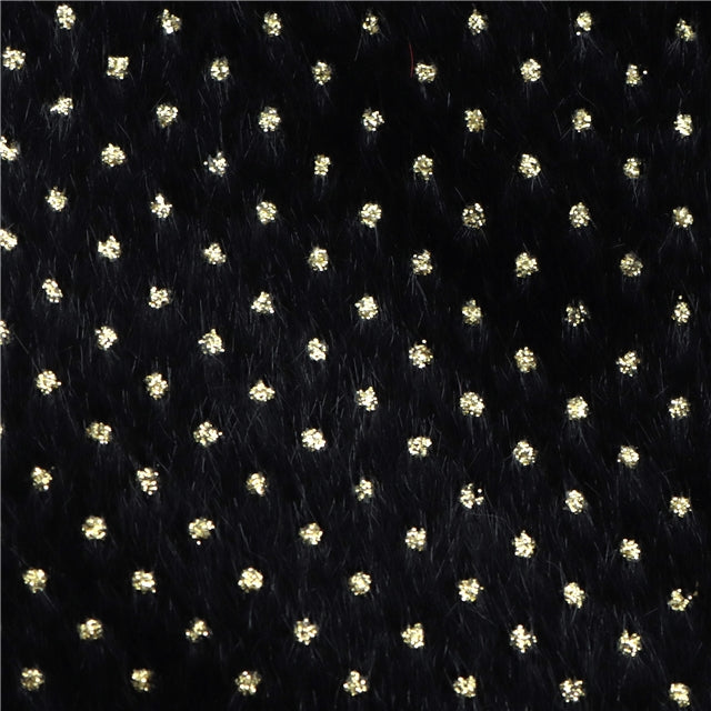 Black and Gold Dot Velvet Fabric Sheet