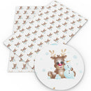Snowman Reindeer Faux Leather Sheet