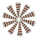 5" Red, Green and Silver Unicorn Horn