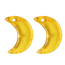 Yellow Moon Czech Glass Charm