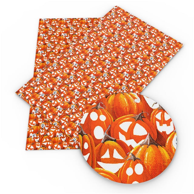 Jack-o-Lanterns and Ghosts Faux Leather Sheet