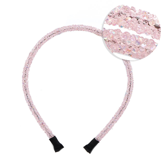 Transparent Light Pink Rhinestone Headband