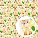 Spring Giraffes Faux Leather Sheet