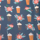 Navy Pumpkin Spice Faux Leather Sheet