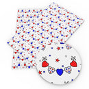 Patriotic Heart Garland Faux Leather Sheet