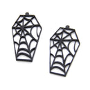 Spider Web Coffin Cut Out Planar Resin - Pack of 5