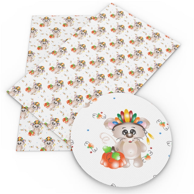 Thanksgiving Mouse Faux Leather Sheet