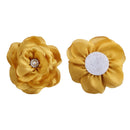 2.4" Singed Edge Pearl and Rhinstone Satin Flower