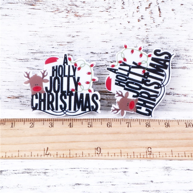 A Holly Jolly Christmas Planar Resin - Pack of 5