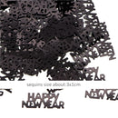 Black Happy New Year Sequins 10g bag