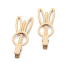 Beige Rabbit Hair Clip with Teeth - Pack of 2