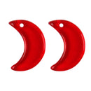 Red Moon Czech Glass Charm