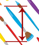 Diagonal Paint Brushes Faux Leather Sheet