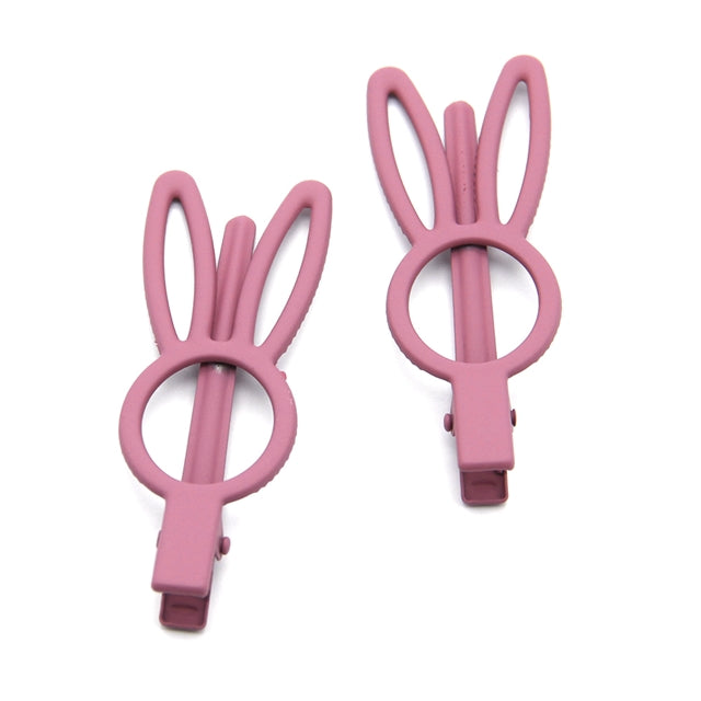 Rose Rabbit Hair Clip with Teeth - Pack of 2
