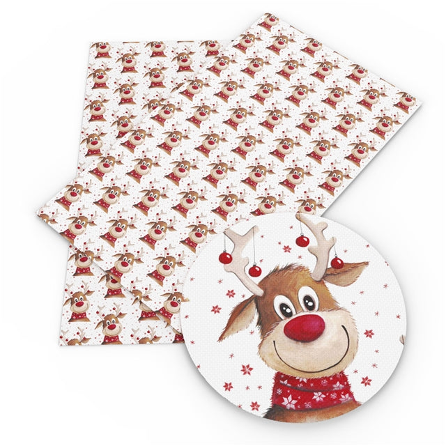 Ornament Reindeer Faux Leather Sheet