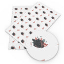 White Hedgehog Faux Leather Sheet