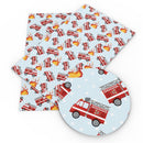 Fire Truck Faux Leather Sheet